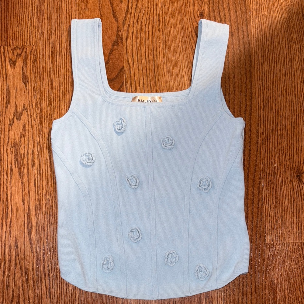 Bailey 44 Sky Blue Embellished Tank Top